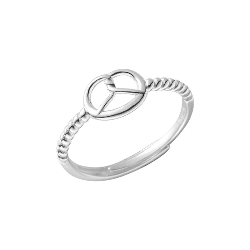 Women's Donut Sterling Sier Push-pull Color Design Rings