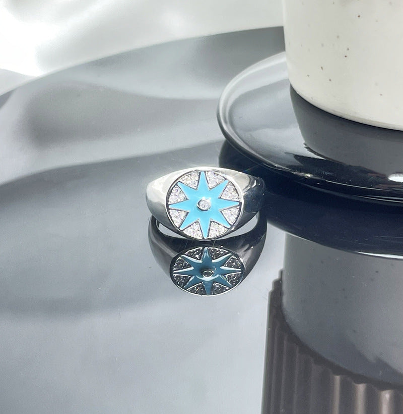 Glazed Open Female Letter Niche Bag Rings