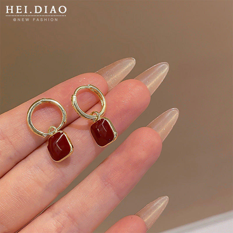 Women's Retro Love Cherry Wine High Sense Rings