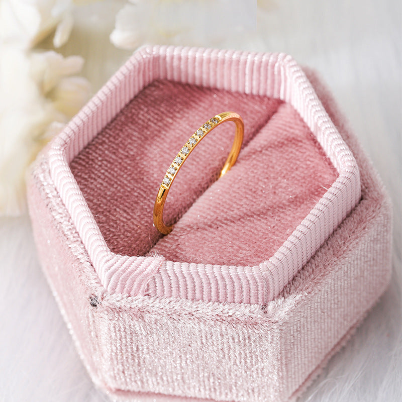 Diamond Female Light Luxury Minority High Sense Twin Rings