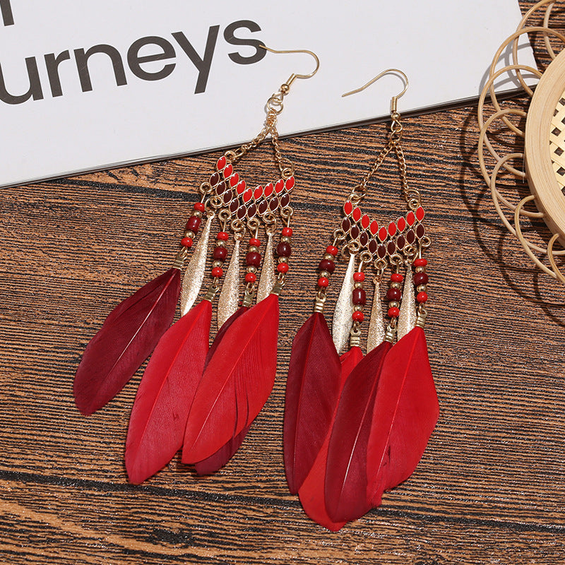 Long Ear Hook Personality Yunnan Travel Accessories Earrings