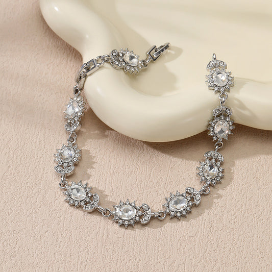 Women's Affordable Luxury Style Color Zircon Flower Branches Bracelets