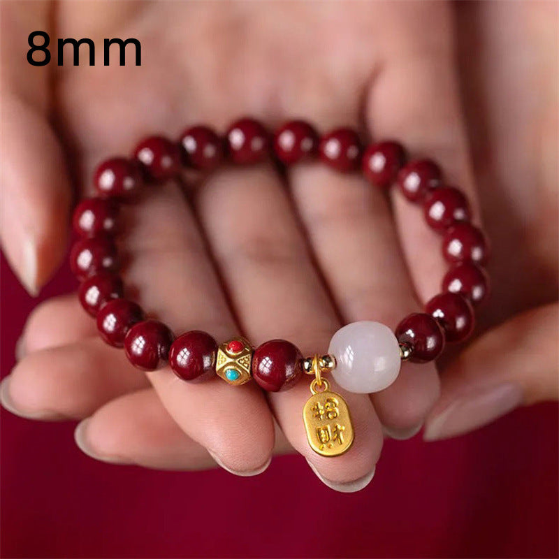 Cinnabar Red Beaded Stretch Design Girlfriends Bracelets