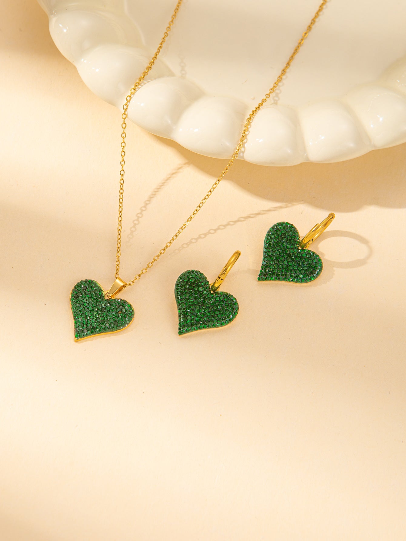 Women's Female With Hearts Zircon Light Luxury Design Earrings