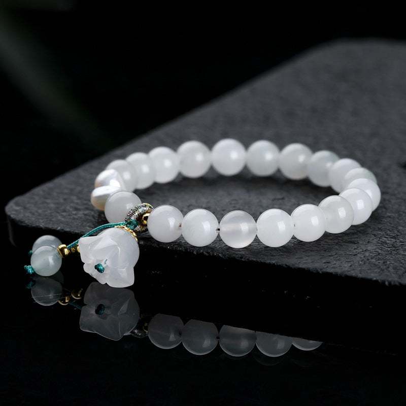 Women's Natural Jade Safety Buckle Colored Beaded Bracelets