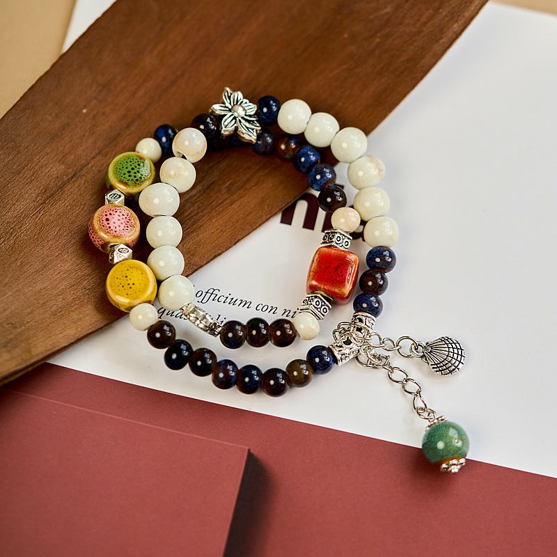 Women's Ceramic Ornament High-grade Hand-woven Chinese Bracelets