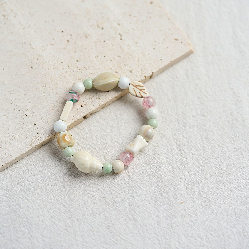 Women's Dopamine Color Ceramic Ancient Style Beaded Bracelets