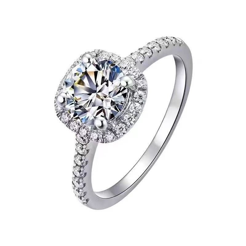 Bag Square Karat Female Simple Graceful Love Proposal Rings