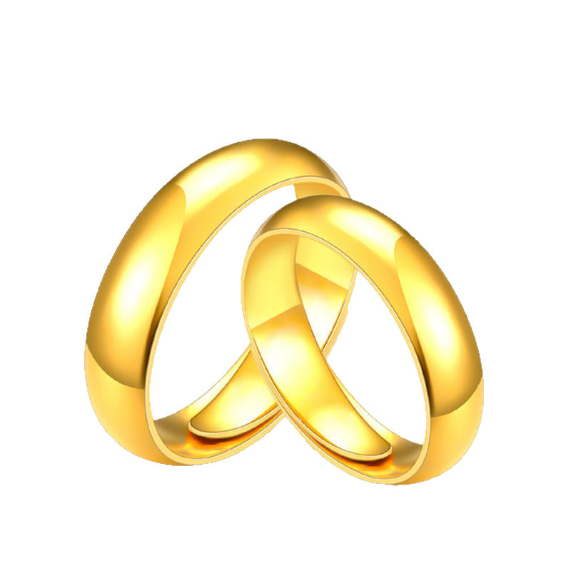 Women's & Men's Stall Alluvial Gold Smooth Opening Gold-plated Ring