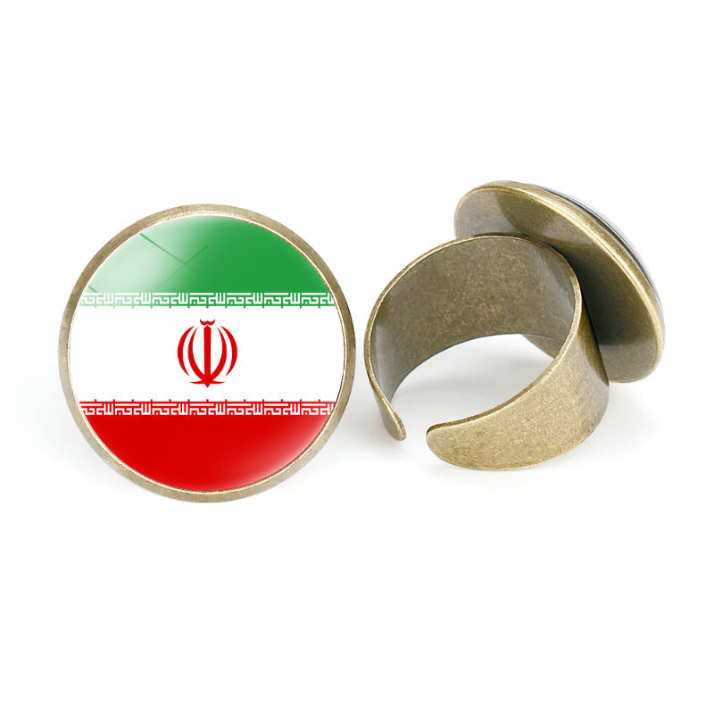 Asian Flags Vintage Open Bahrain Turkey Rings