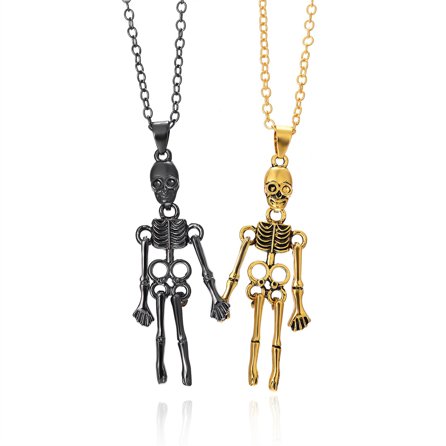 Love Heart Magnetic Hand Holding Bone Necklaces
