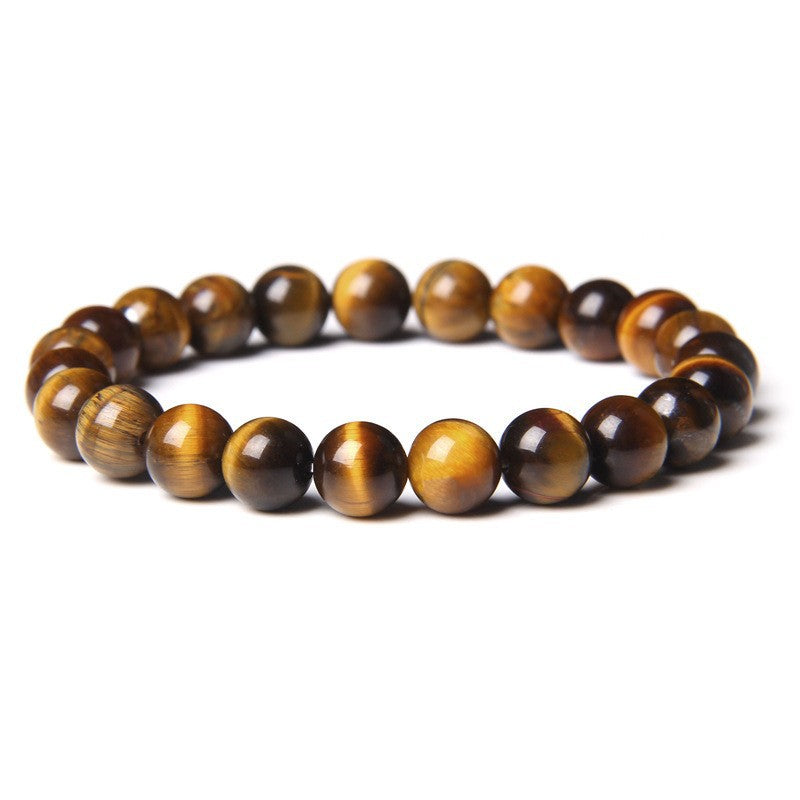 Men's Natural Stone Beads White Turquoise Elastic Bracelets