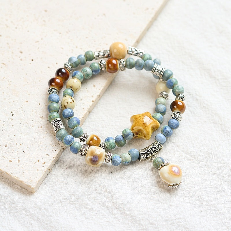 Women's Ceramic Ornament High-grade Hand-woven Chinese Bracelets