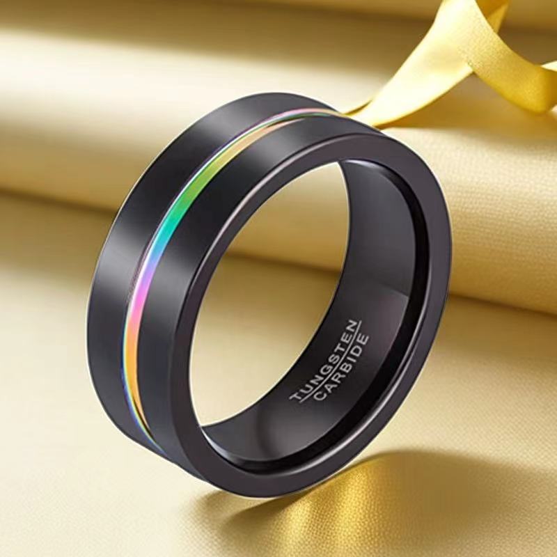 Men's Titanium Steel Niche Advanced Color-free Black Rings