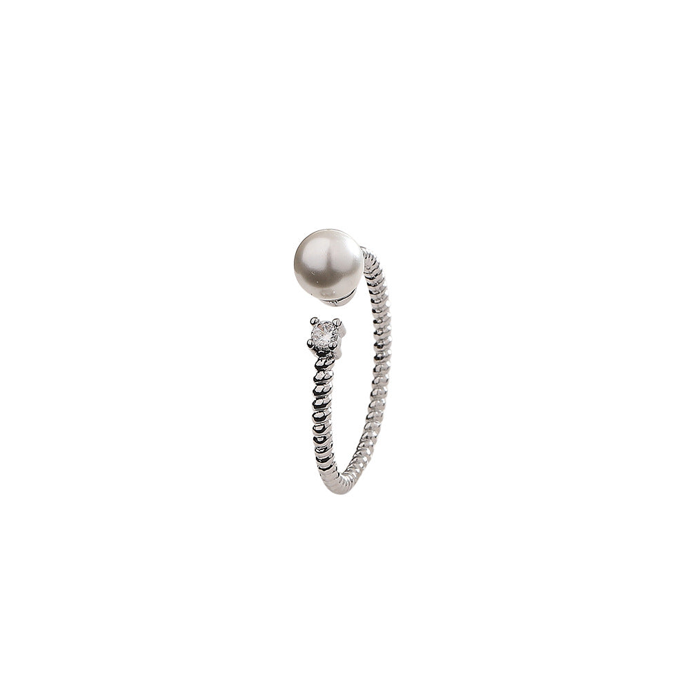 Antique Twist Pearl Gold-plated High Sense Court Rings