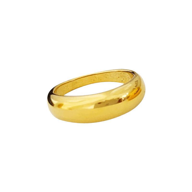Fashion Simple Round Glossy Curved Female Stainless Steel Rings