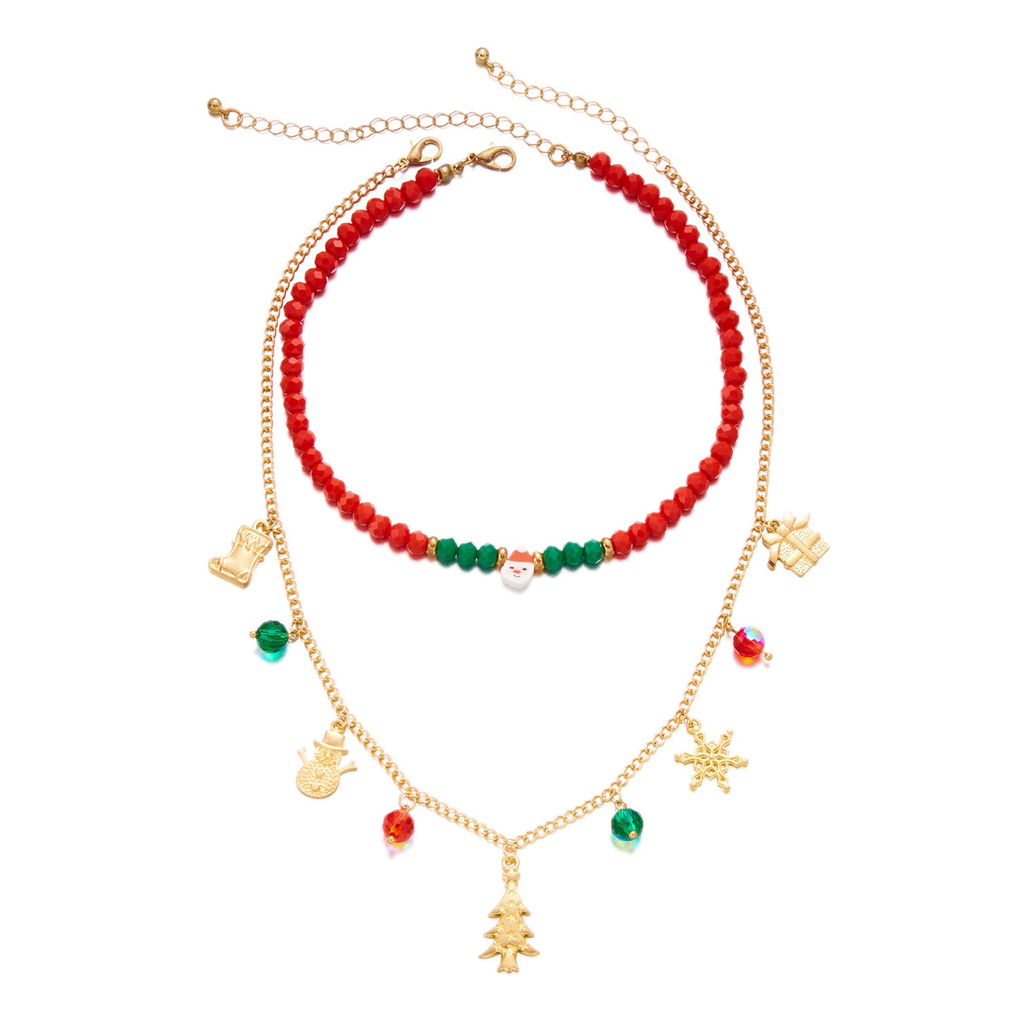 Durable Christmas Polymer Clay Beaded Style Necklaces
