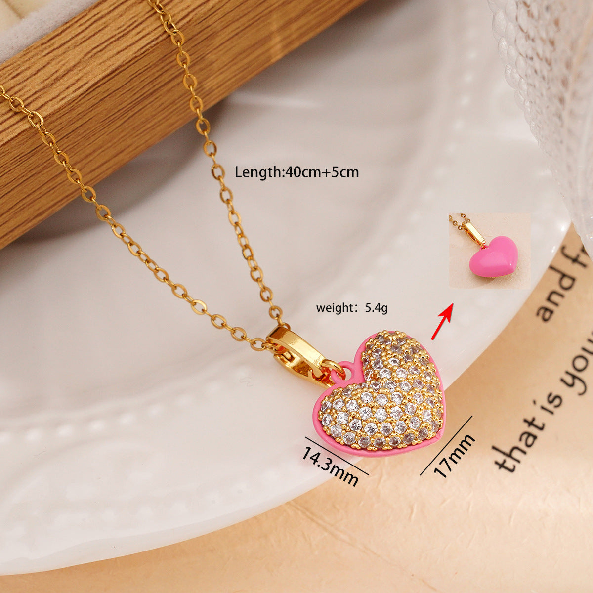 Women's Titanium Steel Double-sided Heart Trendy Simple Necklaces