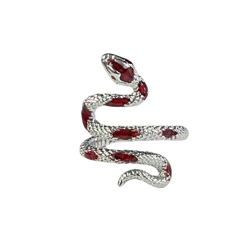 Texture Snake-shaped Drip Glazed Open Female Rings