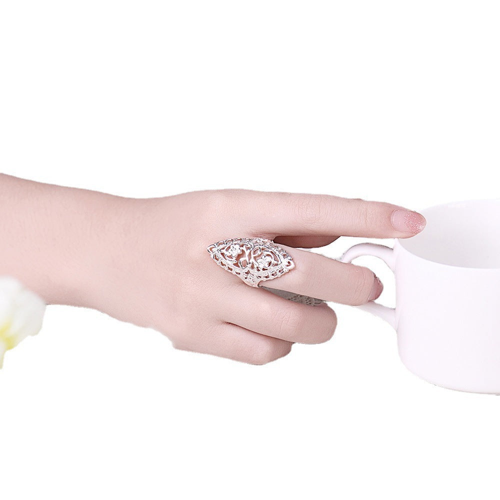 Women's Jewelry Fashion Sier Plated Hollow Popular Rings