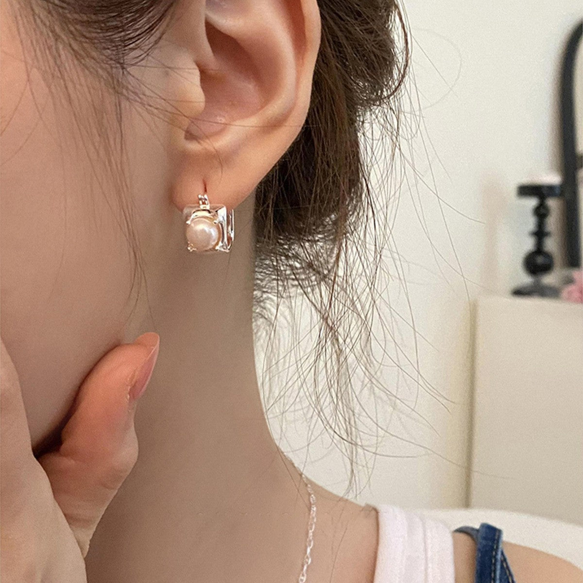 Women's Style High-grade Pearl For Sterling Sier Earrings