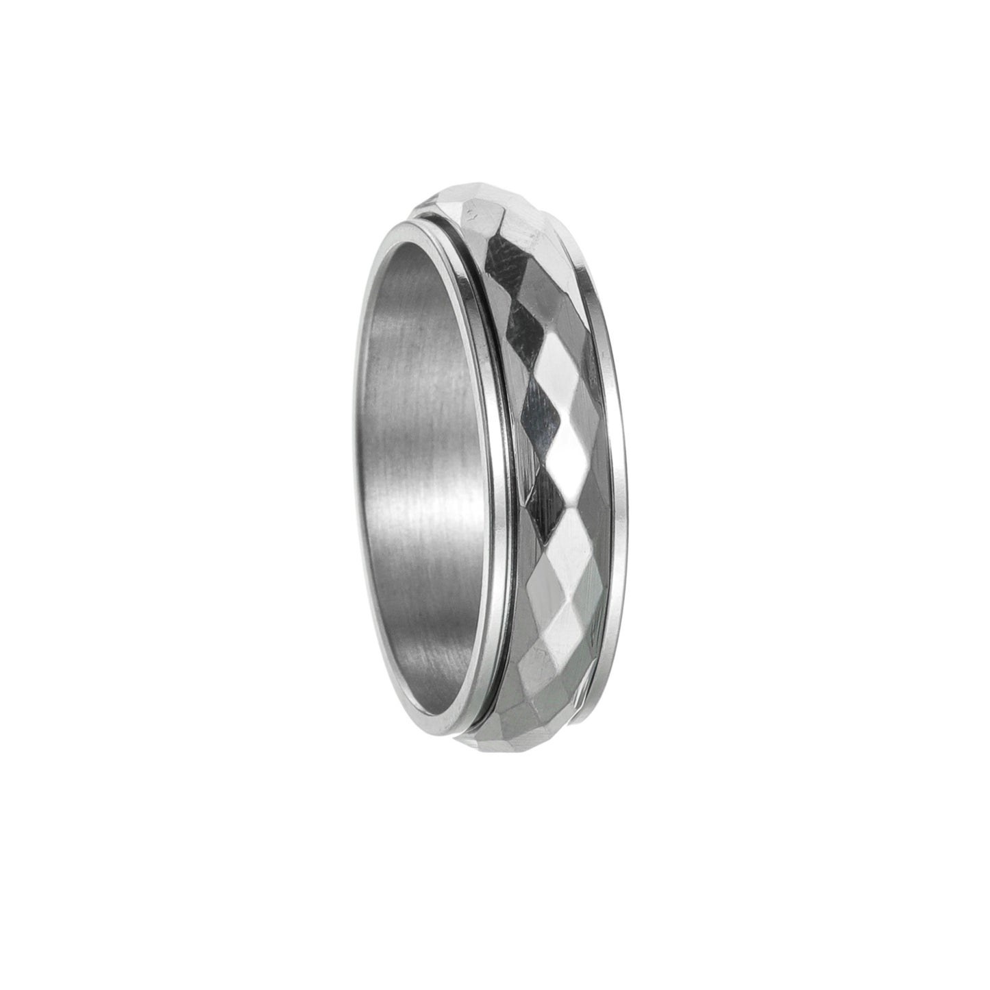 Classic Couple Rotatable Decompression Titanium Steel Rings