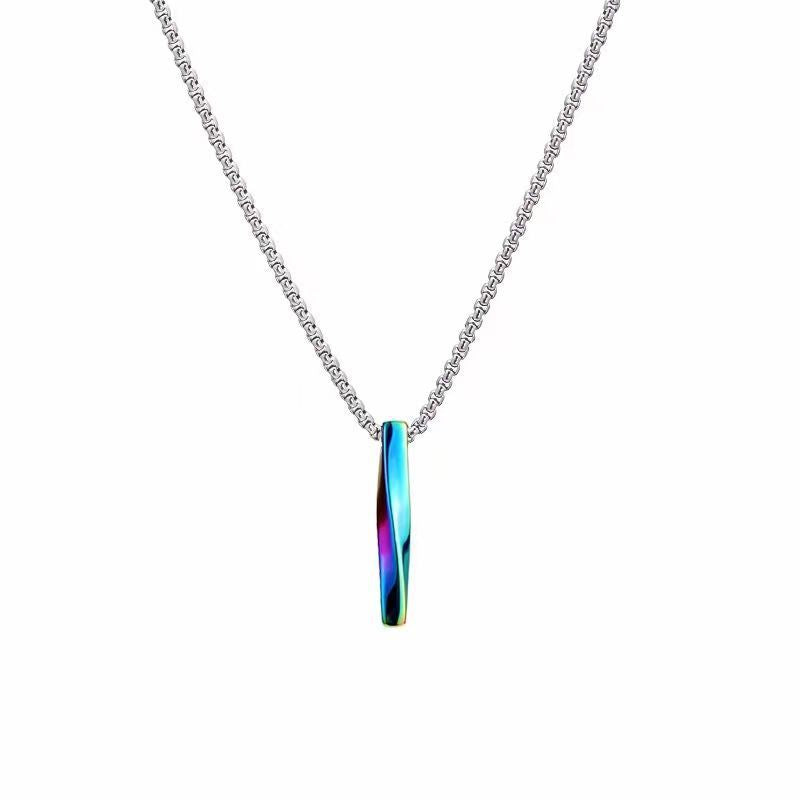 Men's Colorful Spiral Long Cold Style Minimalist Hip Hop Necklaces