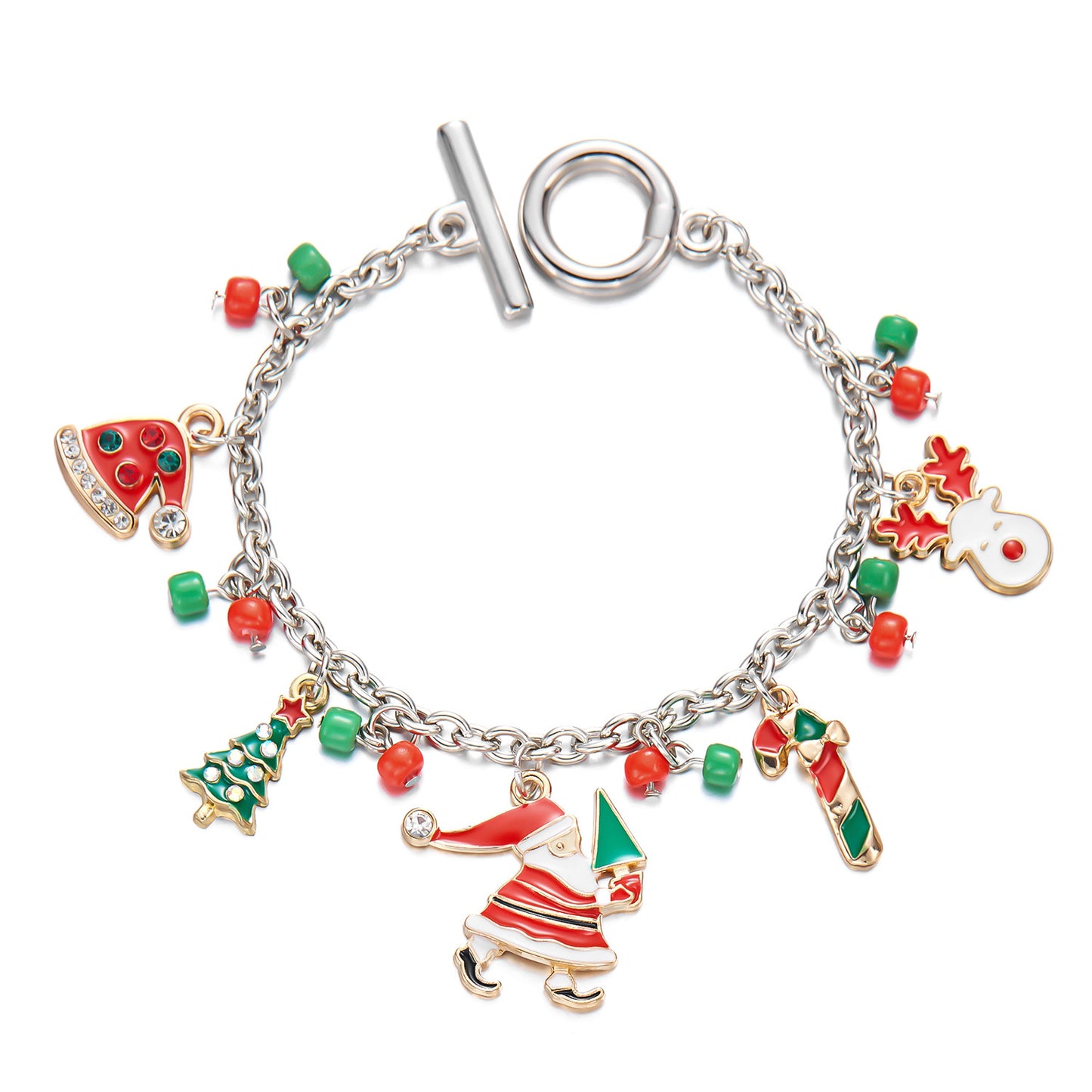 Holiday Ornament Christmas Tree Santa Claus Bracelets