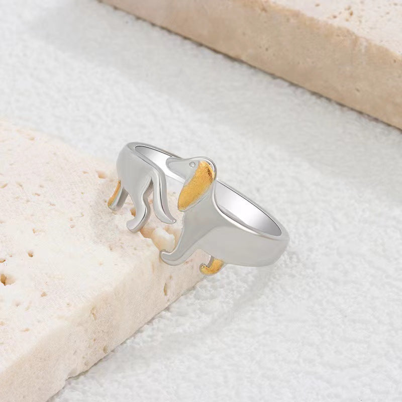 Women's & Men's Simple Long Body Dog Fashion Unique Design Rings