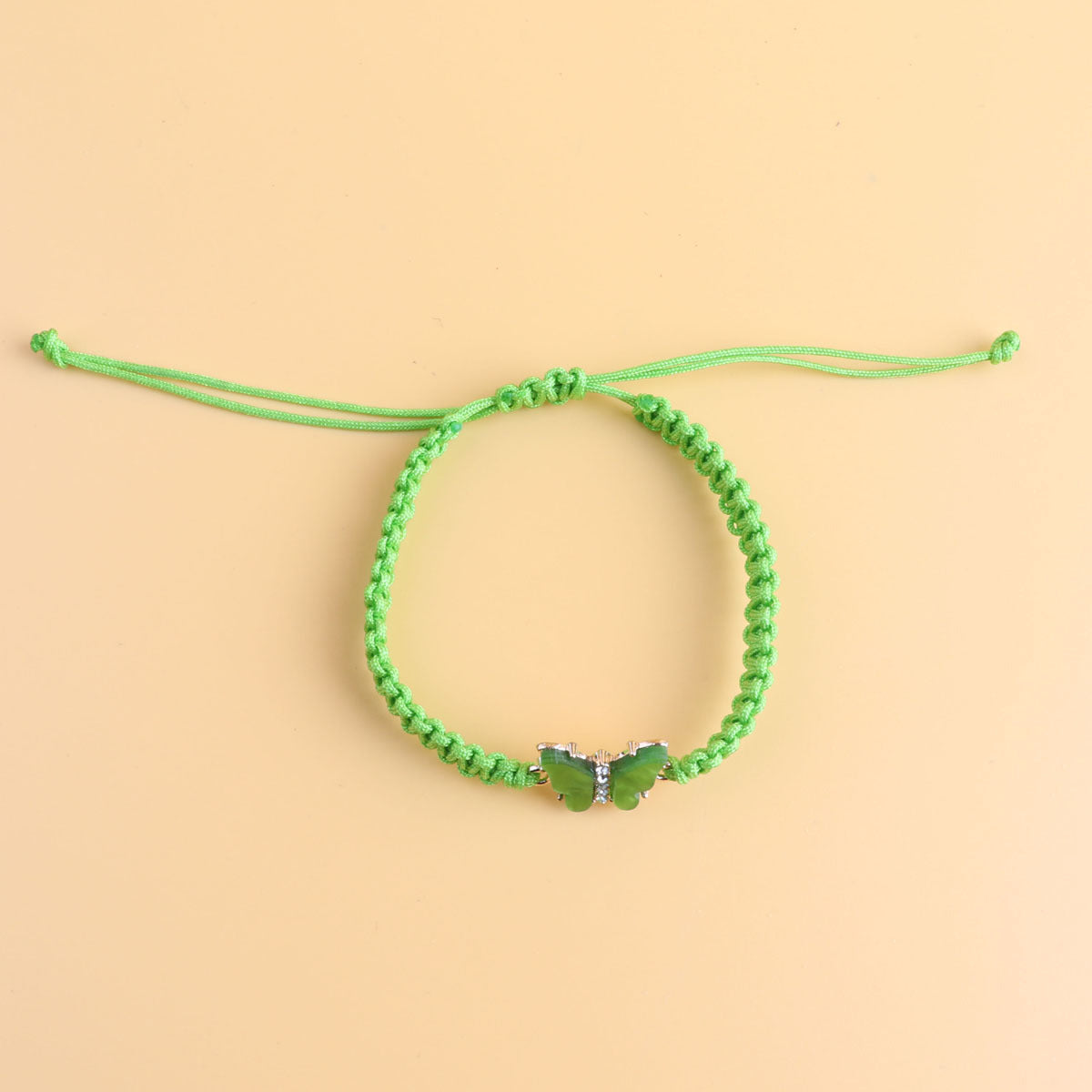 Black White Butterfly Flat Knot Hand-woven Bracelets