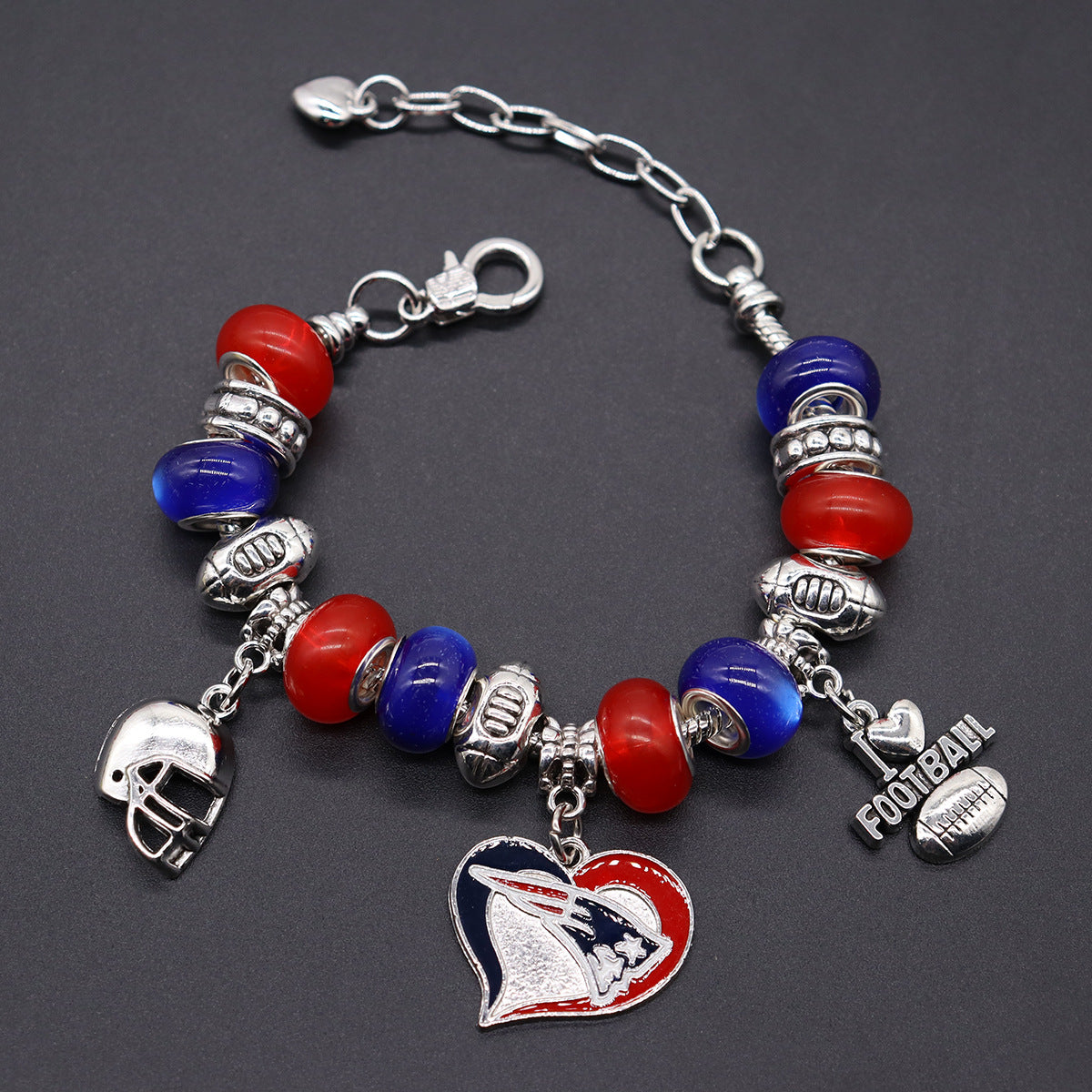 Team Snake Chain Beaded Football Basketball Bracelets