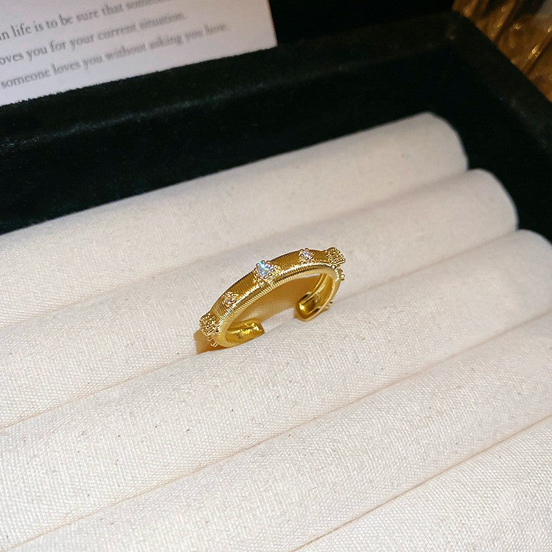 Women's Hollow Wave Geometric Open Trendy Design Rings