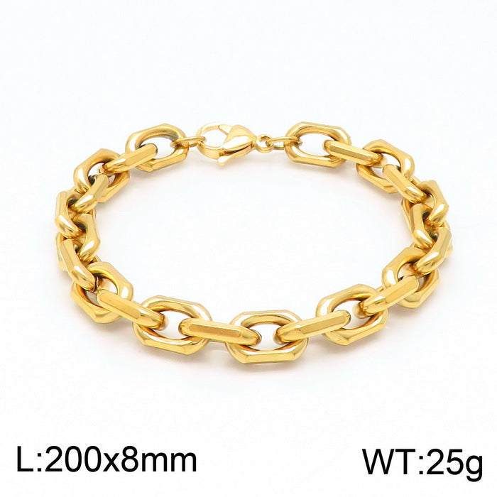 Men's Power Style Personalized Black Plated Edging Bracelets
