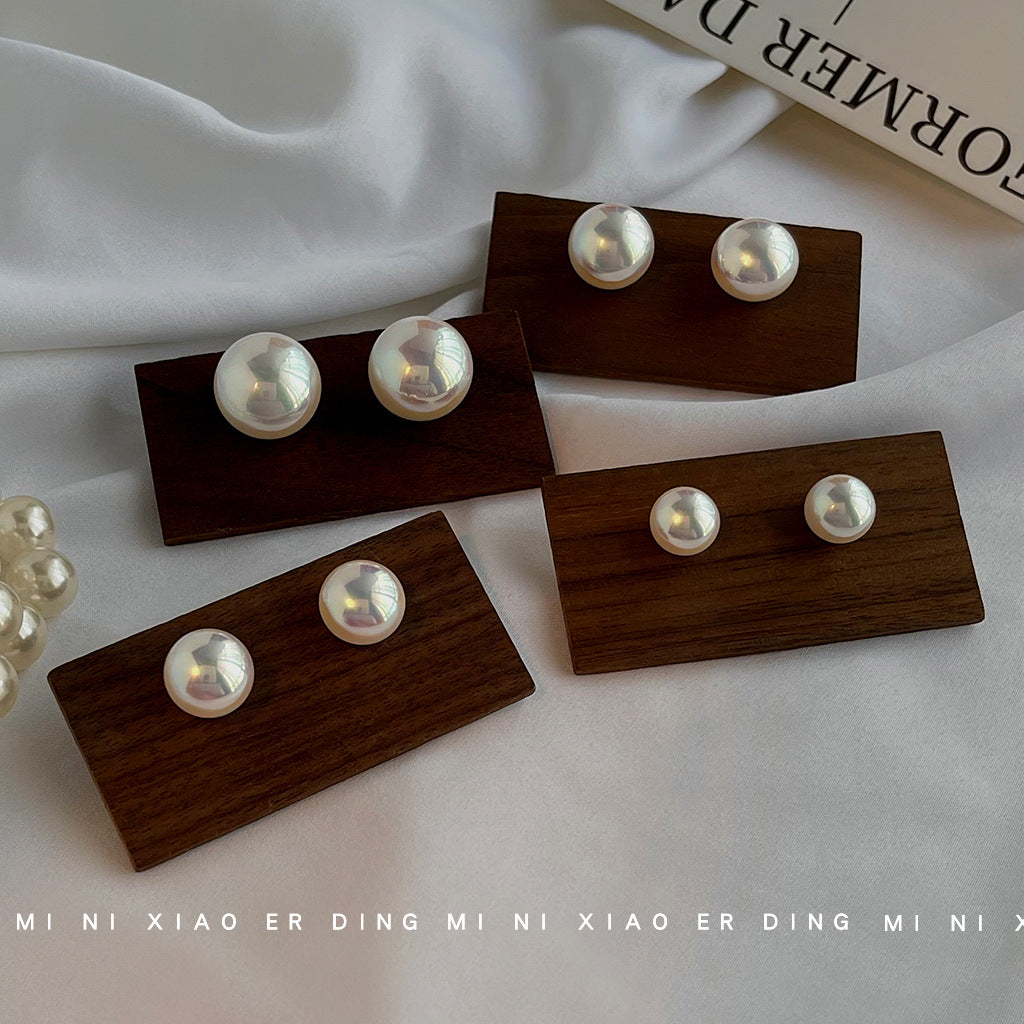 Pearl Texture Colored Light Ear Fashion Earrings
