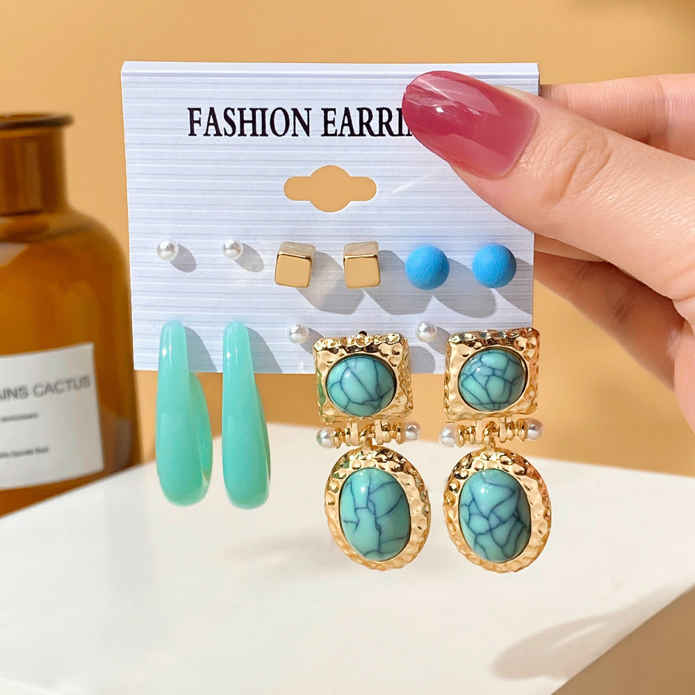 Female Niche High-grade Geometric Resin Light Earrings