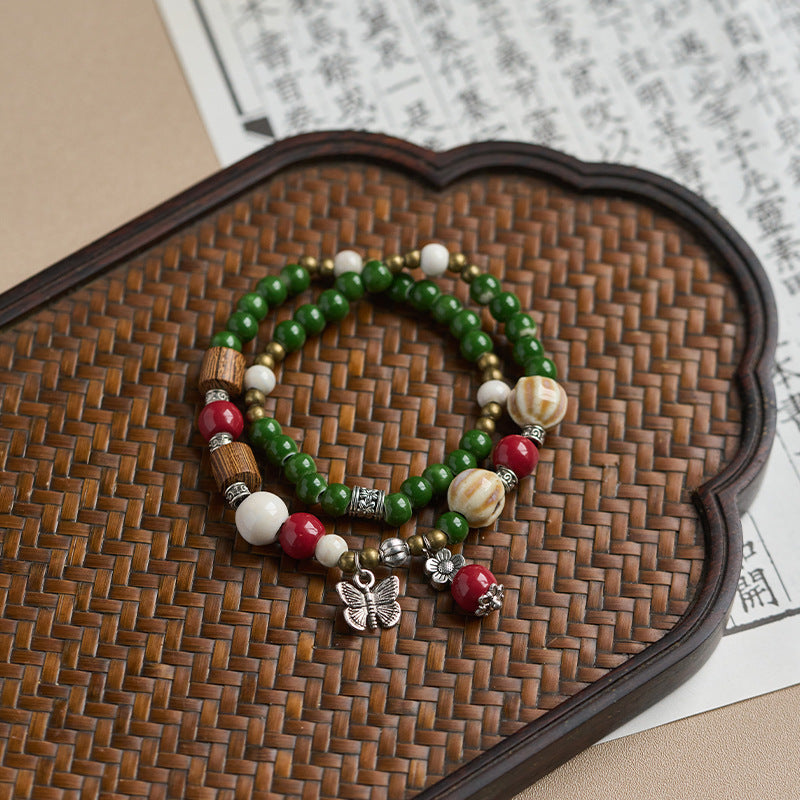 Women's Ceramic Ornament High-grade Hand-woven Chinese Bracelets