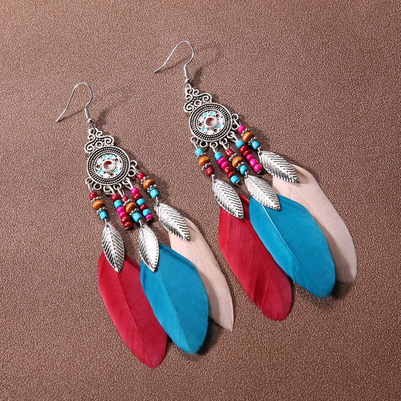 Women's Feather Tassel For Niche Personality Bohemian Earrings