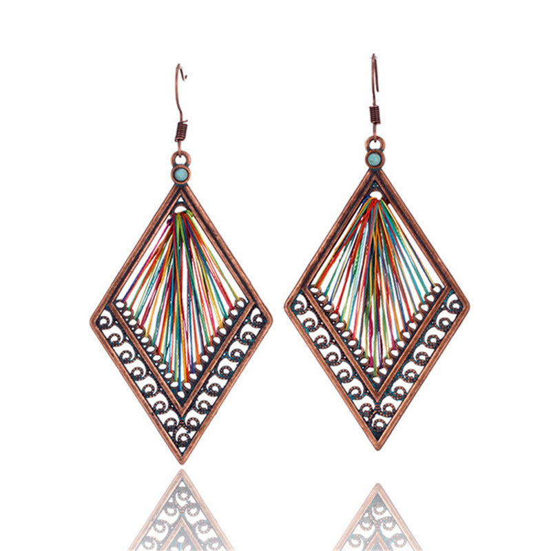 Women's Vintage Tassel Fashion U-shaped Hand-woven Exaggerated Earrings