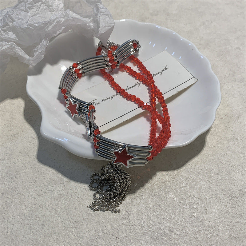 Cool Punk Love Tassel Metal Female Necklaces