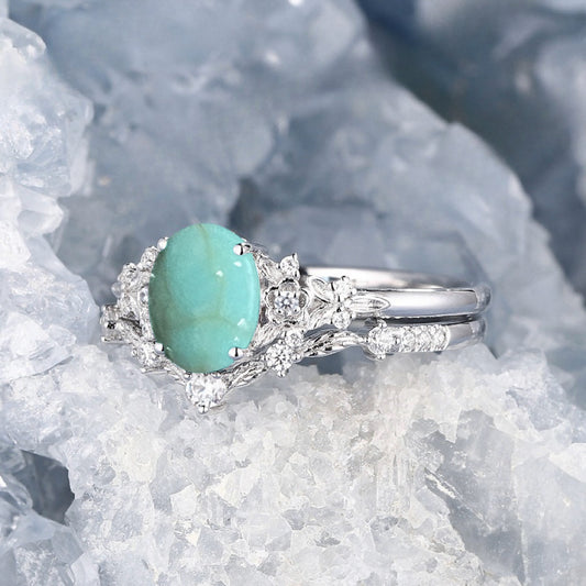 Women's Fashion Turquoise Simple Alloy Couple Ornament Rings