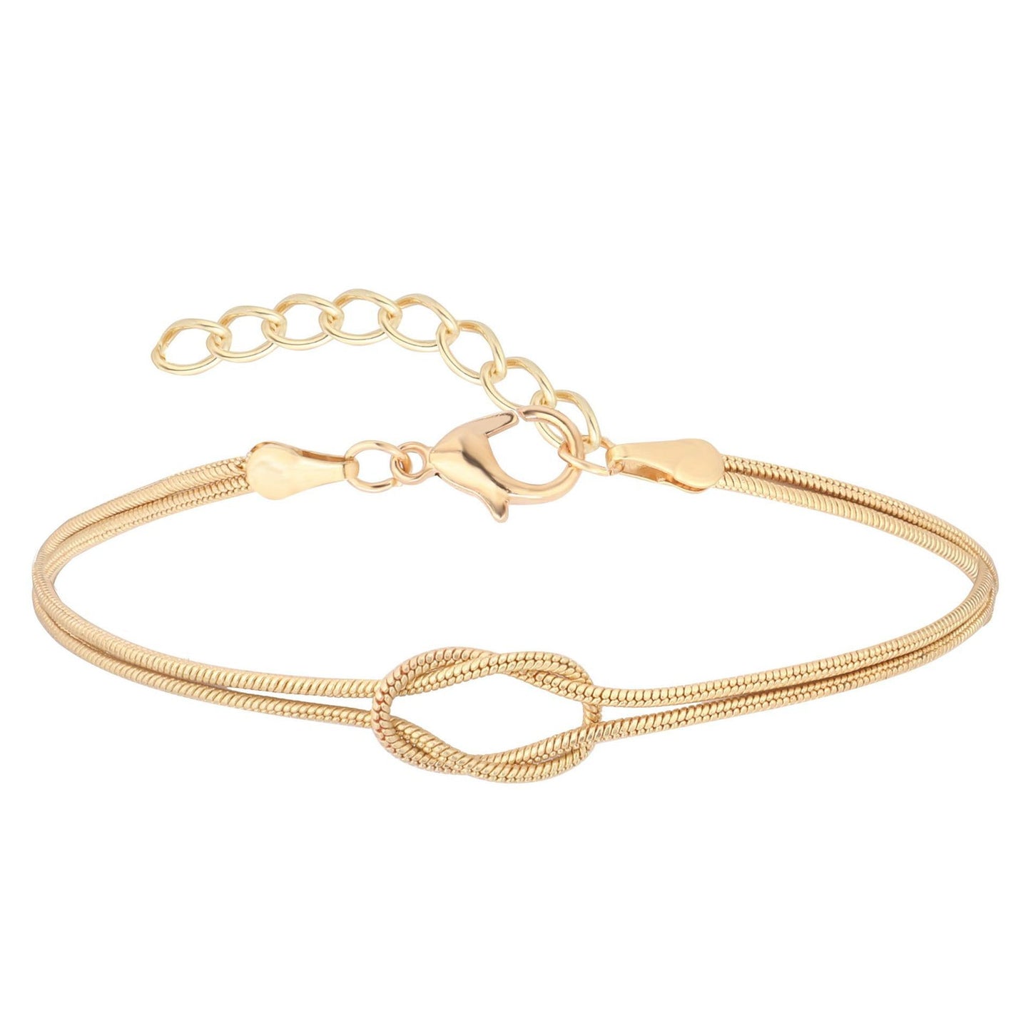 Knotted Snake Bone Golden Love Knot Bracelets