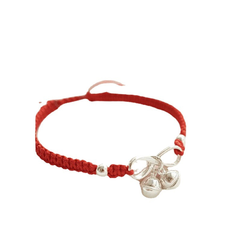 Red Rope Life Bell Woven Hand Strap Female Design Bracelets