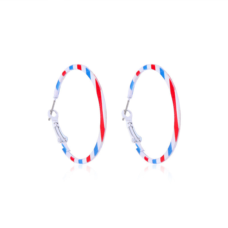 Alloy Dripping Oil Stars Stripes National Rings