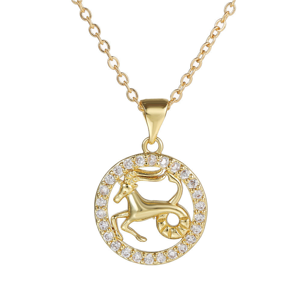 Female Fashion Creative Copper Inlaid With Necklaces