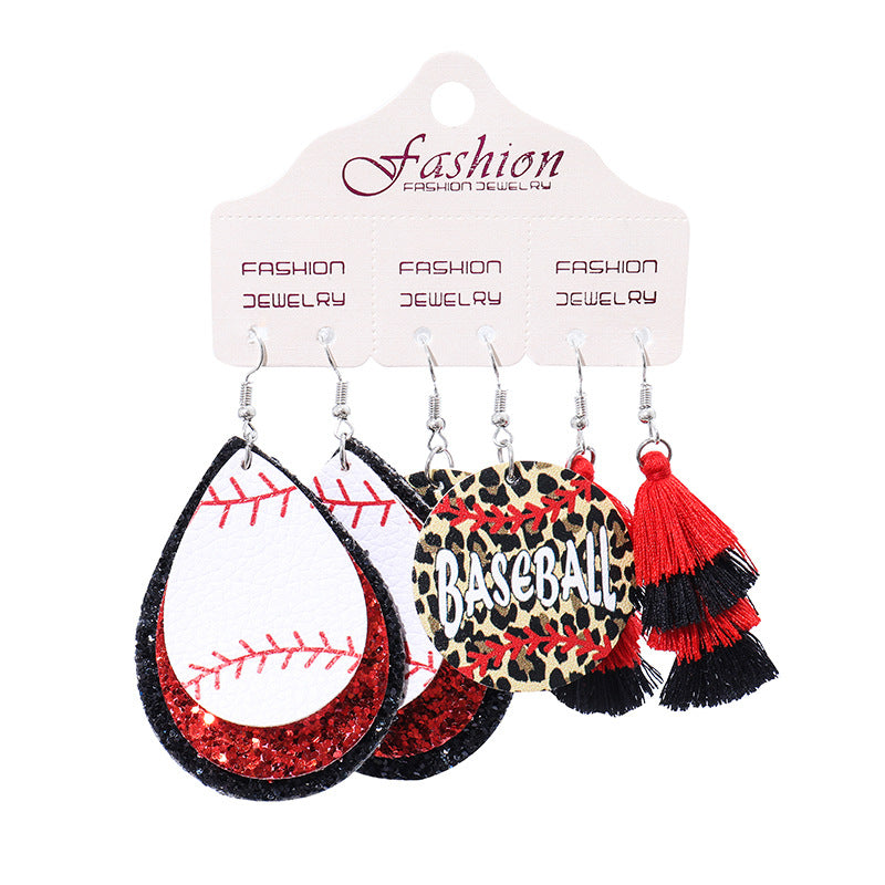 Suit Christmas Gift Football Rugby Softball Earrings