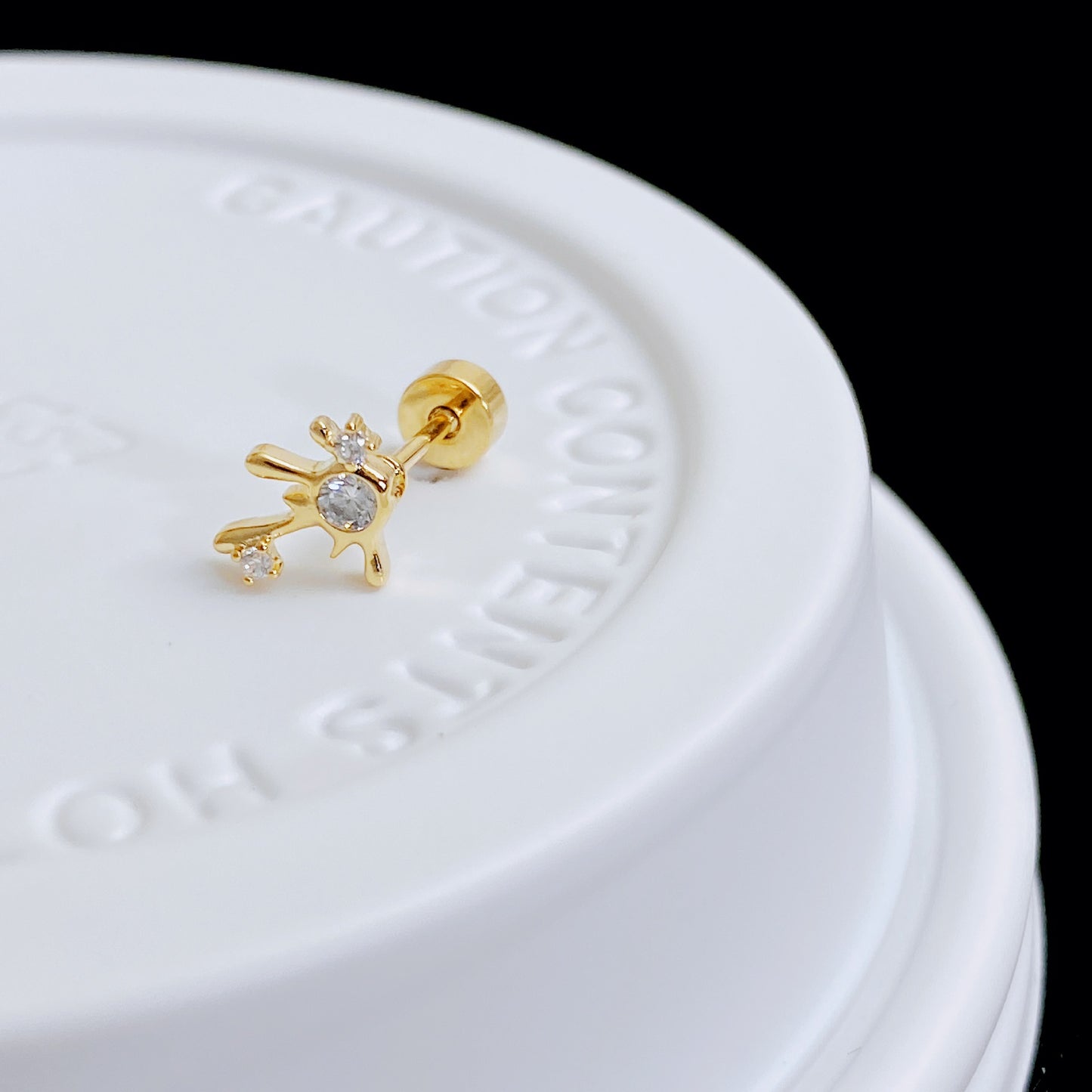 Exquisite Micro Inlaid Zircon Screw Ear Earrings