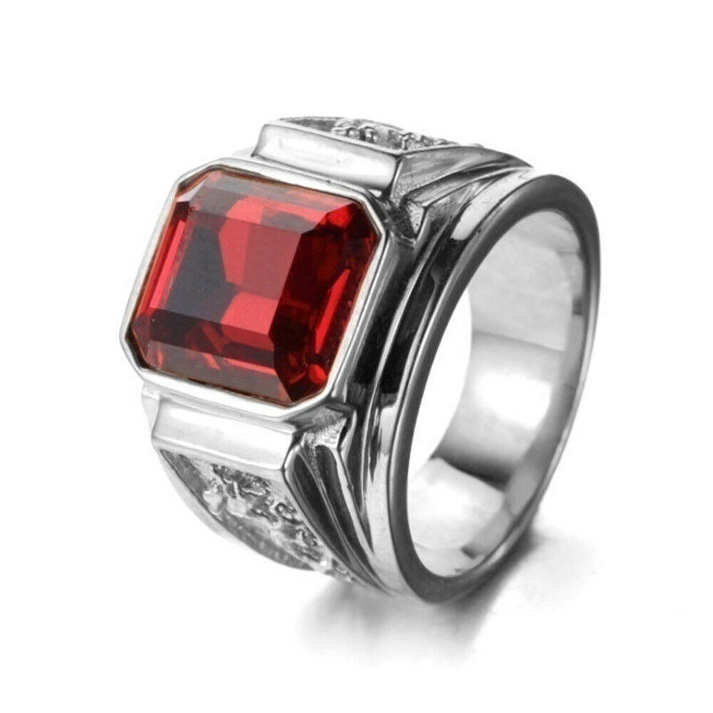 Men's Color Gem Personality Dragon Totem Fashion Rings
