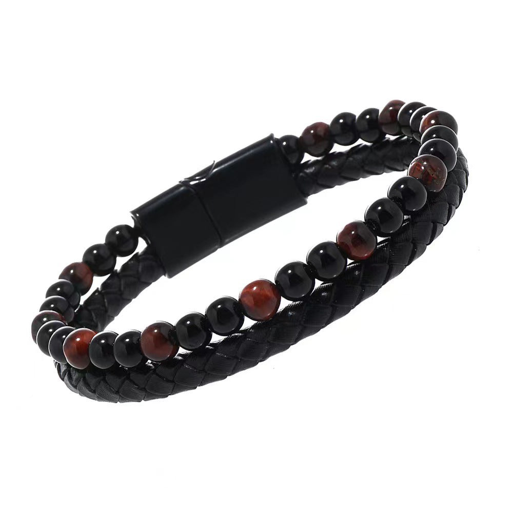 Men's Volcanic Tiger Eye Beaded Natural Stone Bracelets