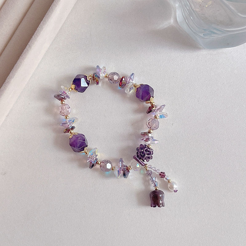 Female Amethyst Agate Tassel Super Flash Bracelets