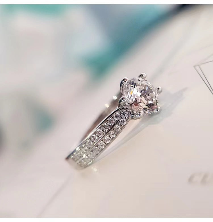 Live Broadcast Sier Moissanite Female Karat Rings